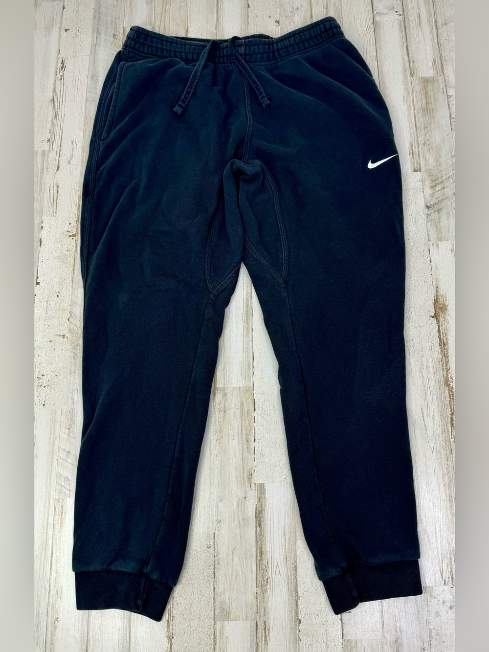 Nike Men's Black Sweatpants Size Large Elastic Waist Activewear - Picture 1 of 10